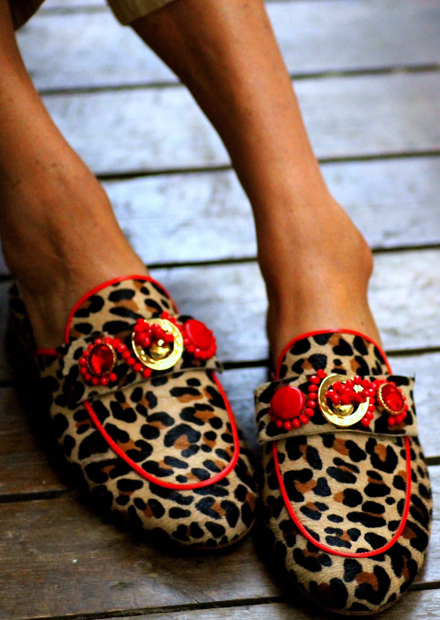 Aline Leopard Red