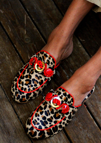 Aline Leopard Red