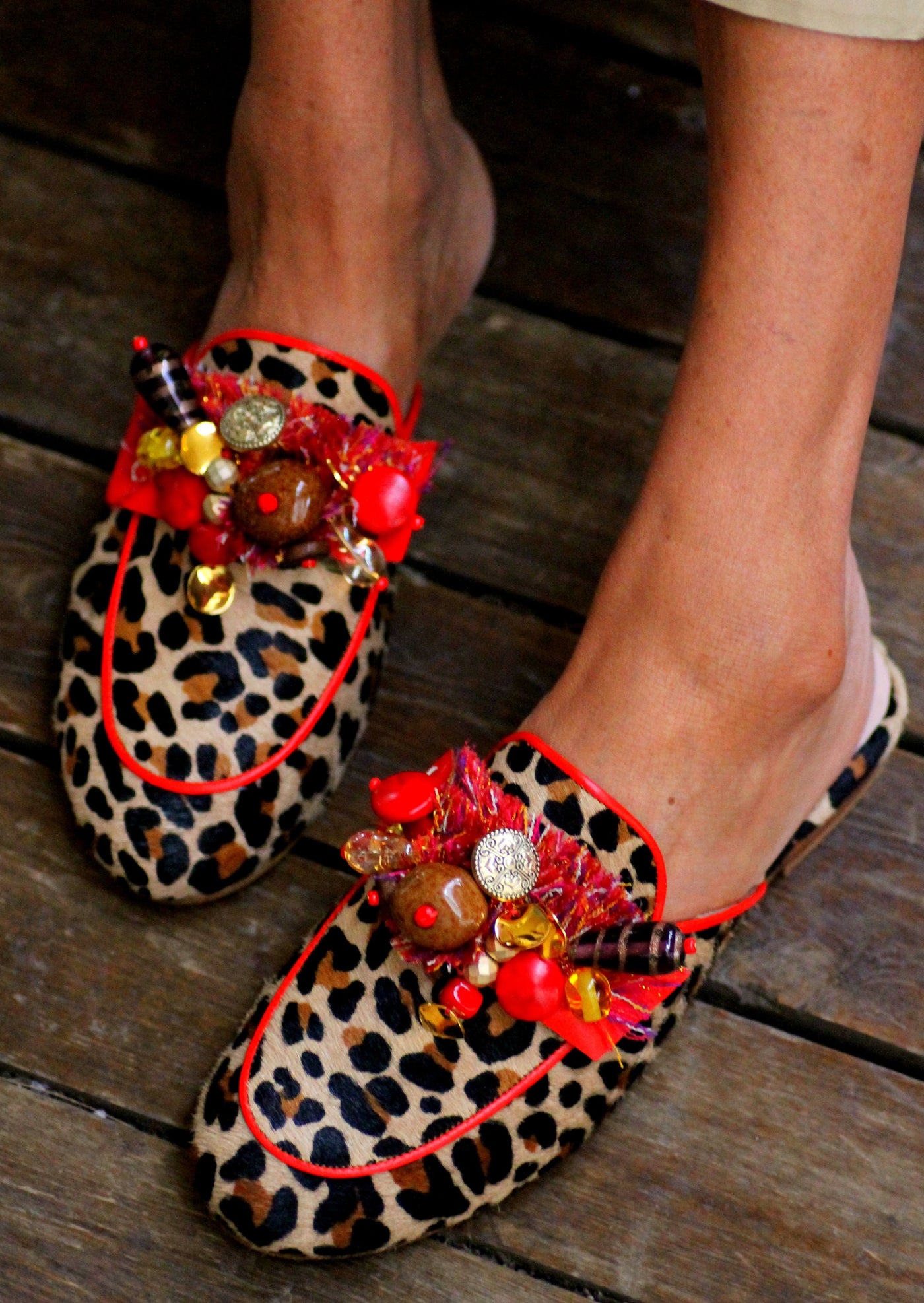 Aline Leopard Red