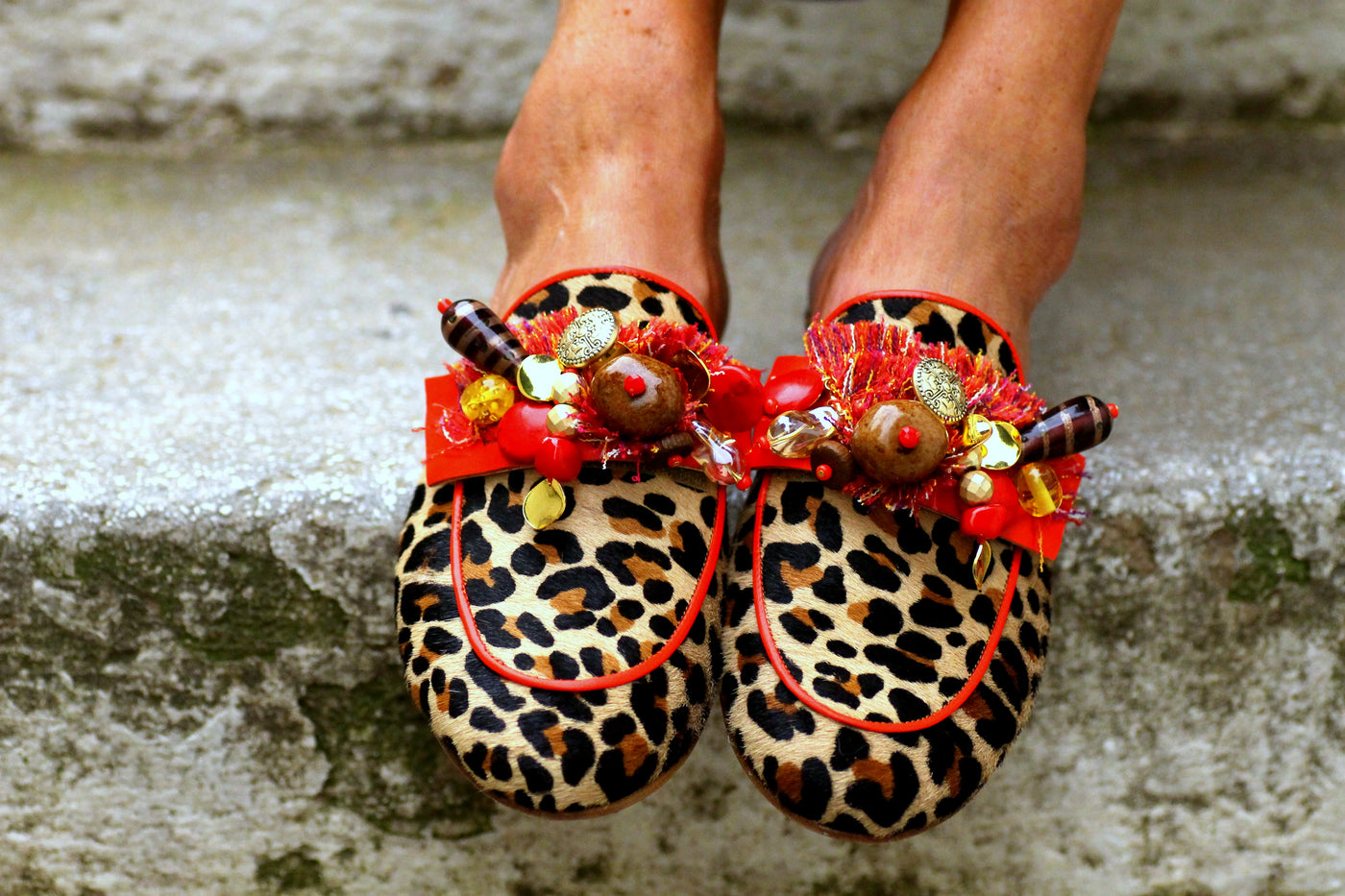 Aline Leopard Red