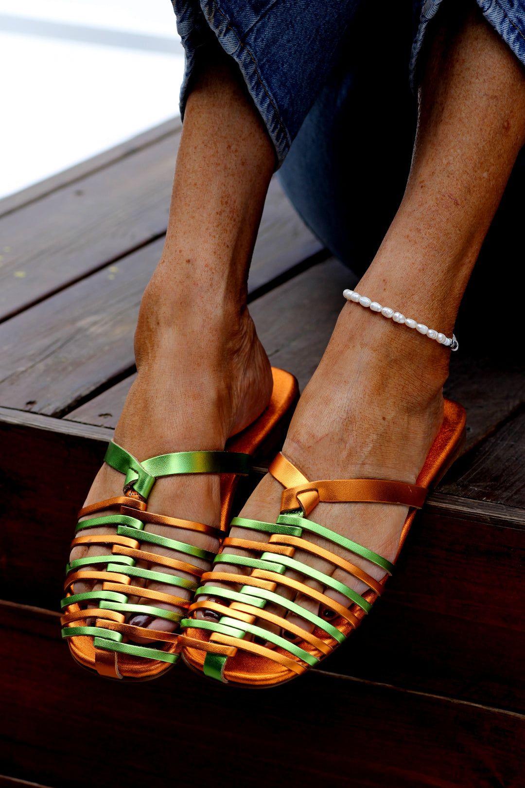 Nafsica Orange Green (In Stock) – Elina Linardaki