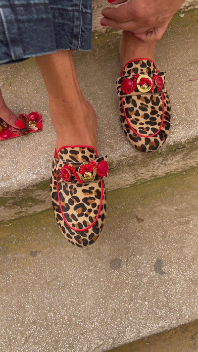 Aline Leopard Red