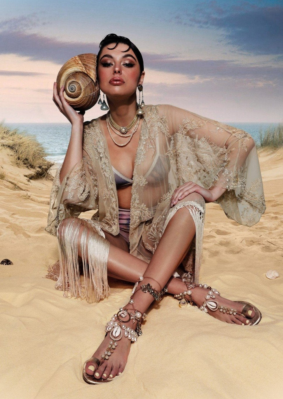 Wedding Sandals Elina Linardaki Pearl Sandals Frutti Del Mare