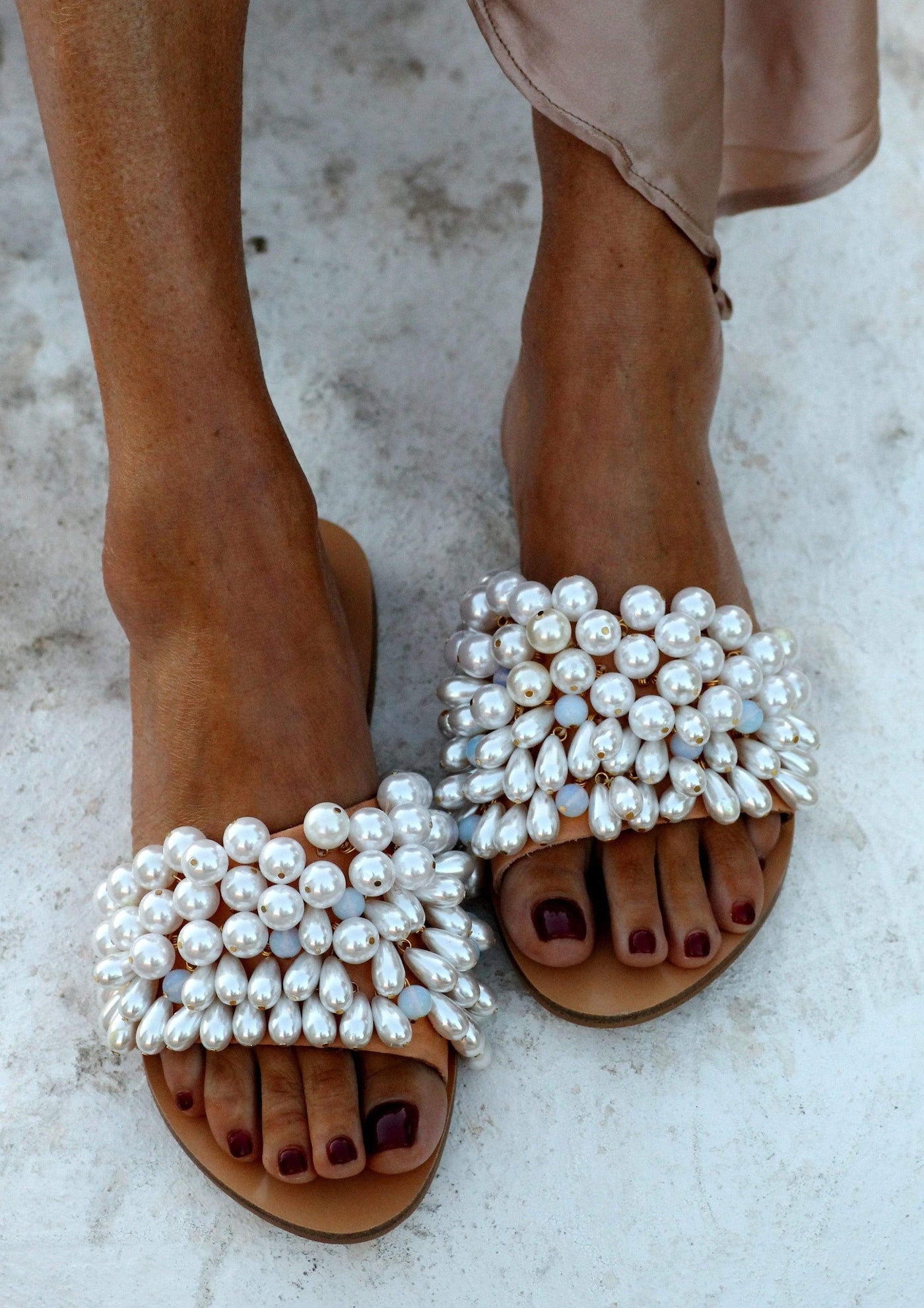 Lady Di Elina Linardaki Pearl Sandals Lady Di – Elina Linardaki